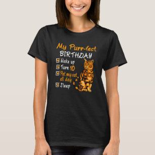 Camiseta Cumpleaños perfecto Acaricia a mi gato todo el día