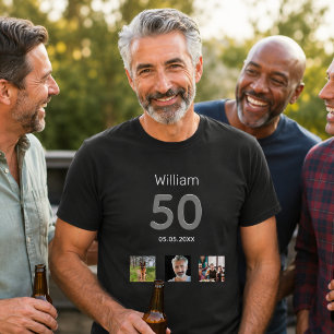 Camiseta Cumpleaños personalizado con foto monograma hombre