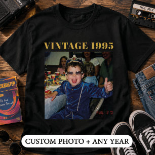 Camiseta Cumpleaños personalizado con foto vintage 1995