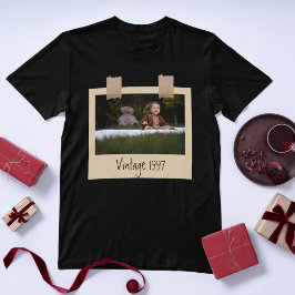 Camiseta Cumpleaños Personalizado con Foto y Año Vintage