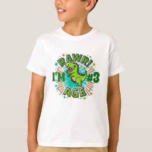 Camiseta Cumpleaños personalizado de los dinosaurios