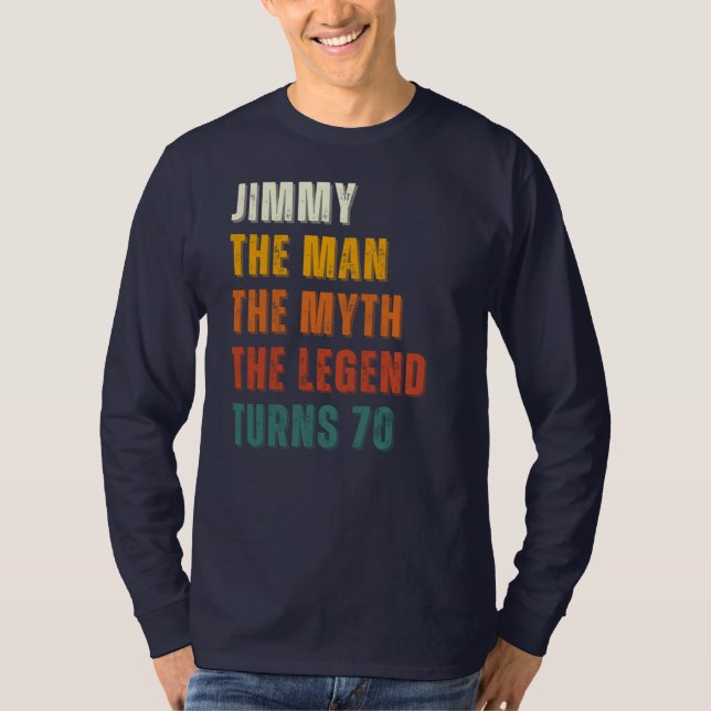 Camiseta Cumpleaños Personalizado, El Hombre, El Mito, La L (Anverso)