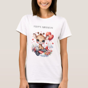 Camiseta Cumpleaños piloto jirafa