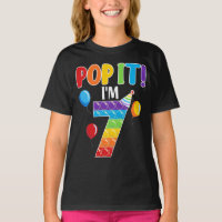 Cumpleaños Pop I'm 7 Fidget Cute Graphic T-Shirt