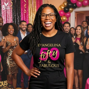 Camiseta Cumpleaños Quincuagésimo Nombre Personalizado 50 y