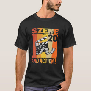 Camiseta Cumpleaños Redondo 20 - Diseño Retro de Escena Cin