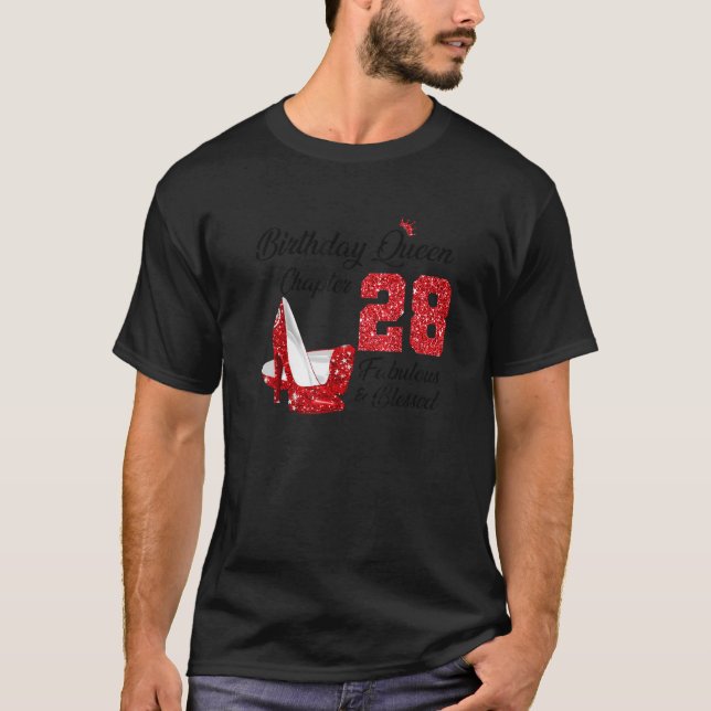 Camiseta Cumpleaños Reina Capítulo 28 Fabuloso y Bendecido  (Anverso)