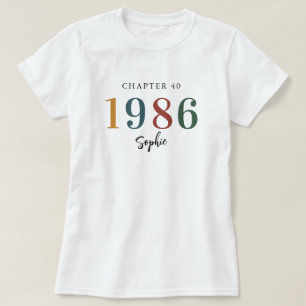 Camiseta Cumpleaños Retro 1986 40 Cumpleaños Nombre Persona