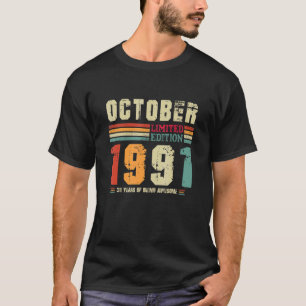 Camiseta Cumpleaños Retro De 31 Años Fantástico Desde Octub