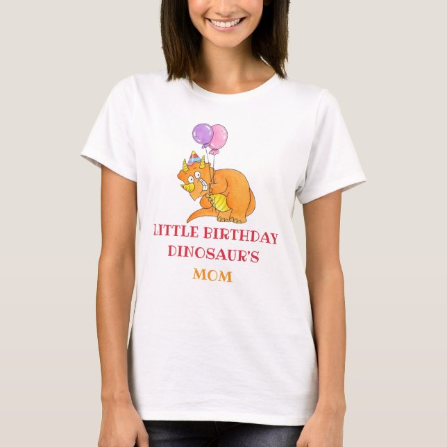 Camiseta Cumpleaños Retro Dinosaurio Mamá (Anverso)