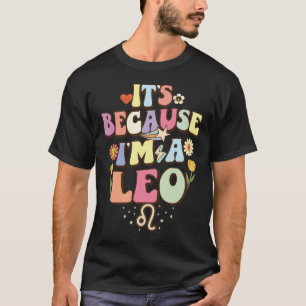 Camiseta Cumpleaños Retro Groovy Zodíaco Leo