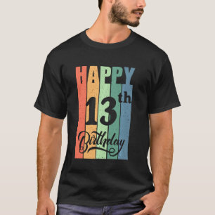 Camiseta Cumpleaños Retro Para 13 Años Feliz Cumpleaños 13