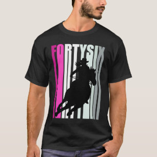 Camiseta Cumpleaños Retro Vaquera 46 Rodeo Reina Caballo Ba
