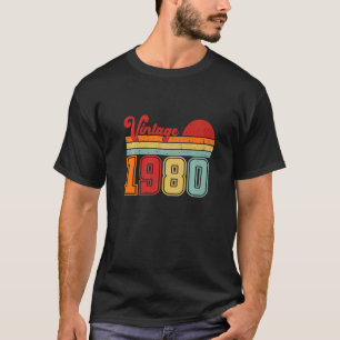 Camiseta Cumpleaños Retro Vintage 1980 43 Años 43