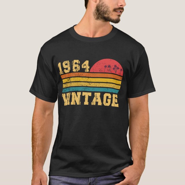 Camiseta Cumpleaños Retro Vintage Atardecer 1964 (Anverso)