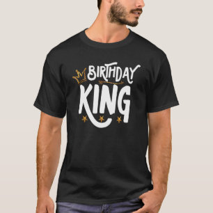 Camiseta Cumpleaños Rey Corona De Oro Para Los Niños Y Homb