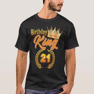 Camiseta Cumpleaños Rey de 21 años Corona Dorada 21 años