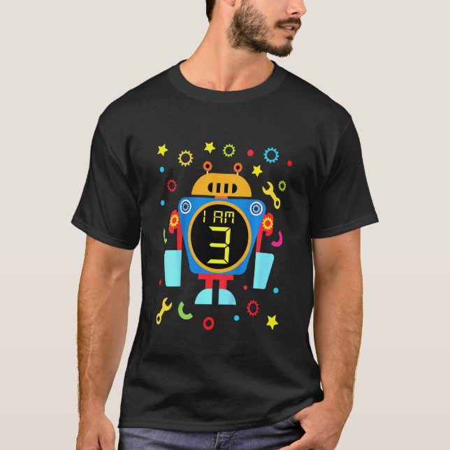 Camiseta Cumpleaños Robotito Niños Técnico 3er Cumpleaños (Anverso)
