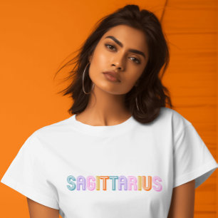 Camiseta cumpleaños sagitario astrología tipografía trendy
