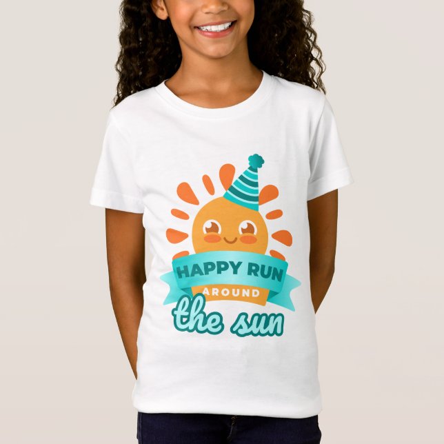 Camiseta Cumpleaños Sun Run Cute (Anverso)