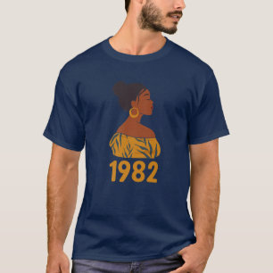 Camiseta Cumpleaños T Nació En 1982 40 Años Mujeres Negras