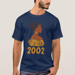 Camiseta Cumpleaños T Nació En 2002 20 Años Mujeres Negras