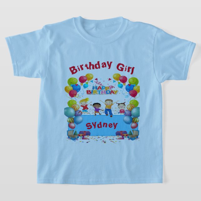Camiseta Cumpleaños Tema Azul para Niños (Distribución)