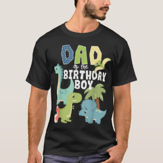 Camiseta Cumpleaños Tema Dinosaurios Papá Del Cumpleañero