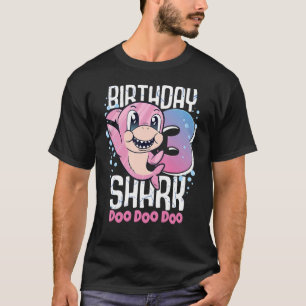 Camiseta Cumpleaños Tiburón 3 años Chica de cumpleaños Tibu