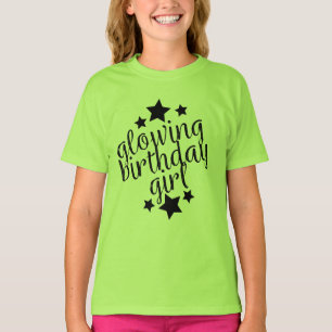 Camiseta Cumpleaños verde del fiesta del resplandor -
