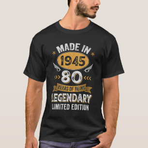 Camiseta Cumpleaños Vintage 1945 80 Años Cumpleaños 80 M