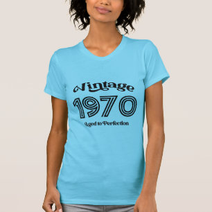 Camiseta Cumpleaños Vintage 1970, Envejecido a la Perfecció