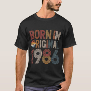 Camiseta Cumpleaños Vintage 1986 Retro Estilo 70s Vintage 1
