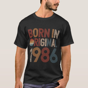 Camiseta Cumpleaños Vintage 1986 Retro Estilo 70s Vintage 1