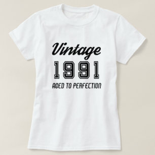 Camiseta Cumpleaños Vintage 1991 Envejecido a la Perfección