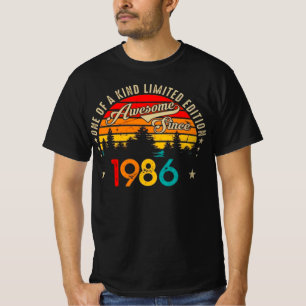 Camiseta Cumpleaños Vintage Atardecer Retro 1986
