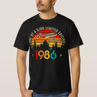 Camiseta Cumpleaños Vintage Atardecer Retro 1986