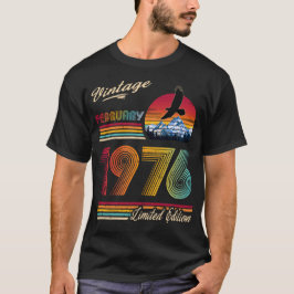 Camiseta Cumpleaños Vintage Febrero 1976 50 años 50 cumplea