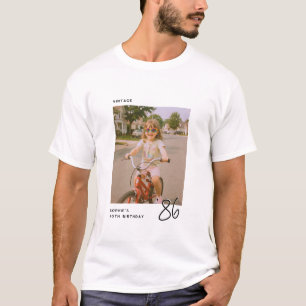 Camiseta Cumpleaños Vintage Personalizado con Foto de Cualq