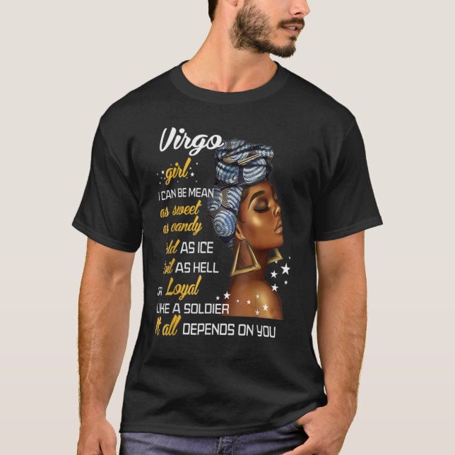 Camiseta Cumpleaños Zodiac Virgo Chica Agosto O Septiembre (Anverso)