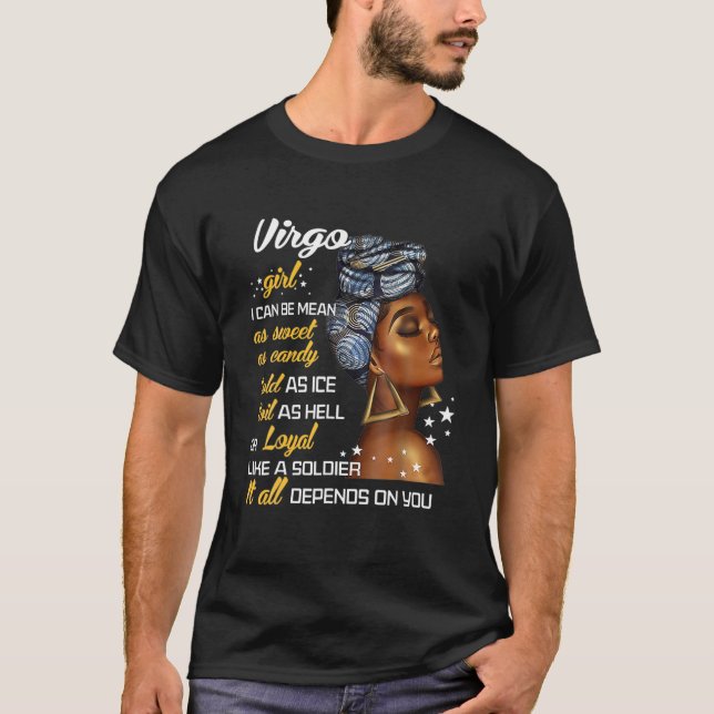 Camiseta Cumpleaños Zodiac Virgo Chica Agosto O Septiembre (Anverso)