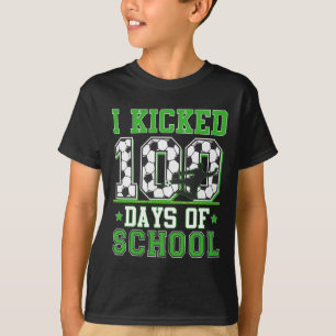 Camiseta Cumplí 100 Días De Colegio Fútbol 100º Día Chicos