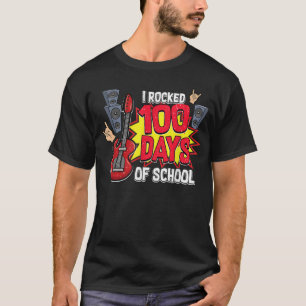 Camiseta Cumplí 100 Días De Escuela Amante De La Guitarra M