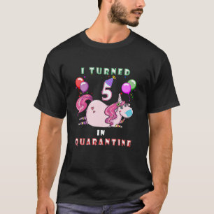 Camiseta Cumplí 5 En Cuarentena   Unicornio 5º Cumpleaños G
