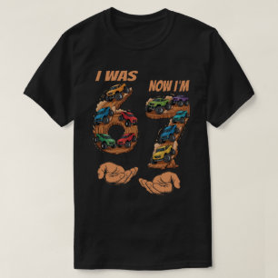 Camiseta Cumplí 6 Ahora Tengo 7 Camión Monstruo Cumpleaños 