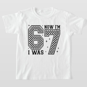 Camiseta Cumplí 6 Ahora Tengo 7 Cuadros Número Cumpleaños