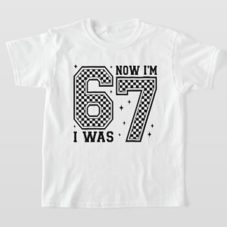Camiseta Cumplí 6 Ahora Tengo 7 Cuadros Número Cumpleaños
