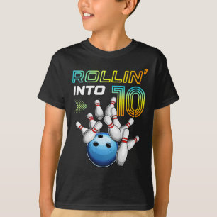 Camiseta Cumpliendo 10 Años Fiesta de Cumpleaños Retro de B