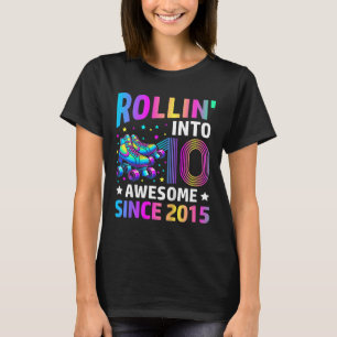 Camiseta Cumpliendo 10 años Patines Gif Cumpleaños 10