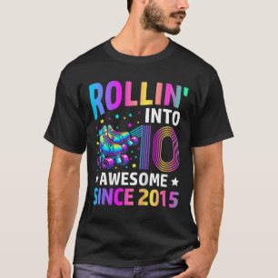 Camiseta Cumpliendo 10 años Patines Gif Cumpleaños 10